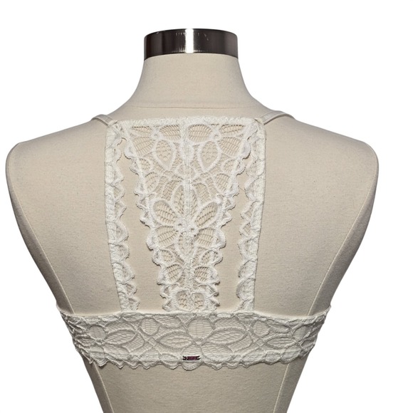 PINK Victoria's Secret White Lace Front Close Racerback Bralette 34B - Picture 4 of 10